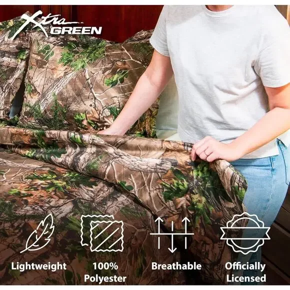 Realtree Xtra Green Camo Full 5 Piece Comforter Set Bedding Northwest Group - Picture 3 of 6